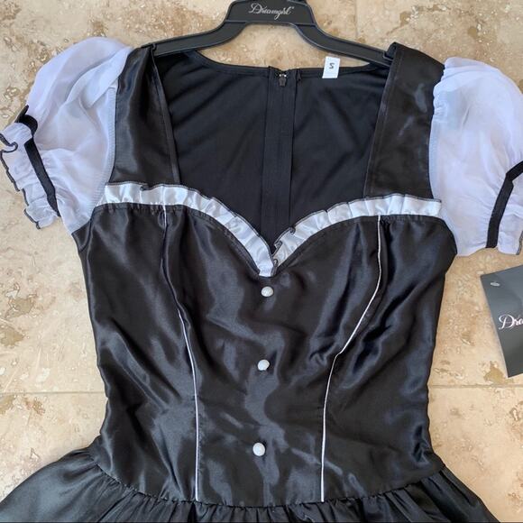 DREAMGIRL FLIRT BLACK APRON MAID DRESS COSTUME SET - Picture 6 of 8